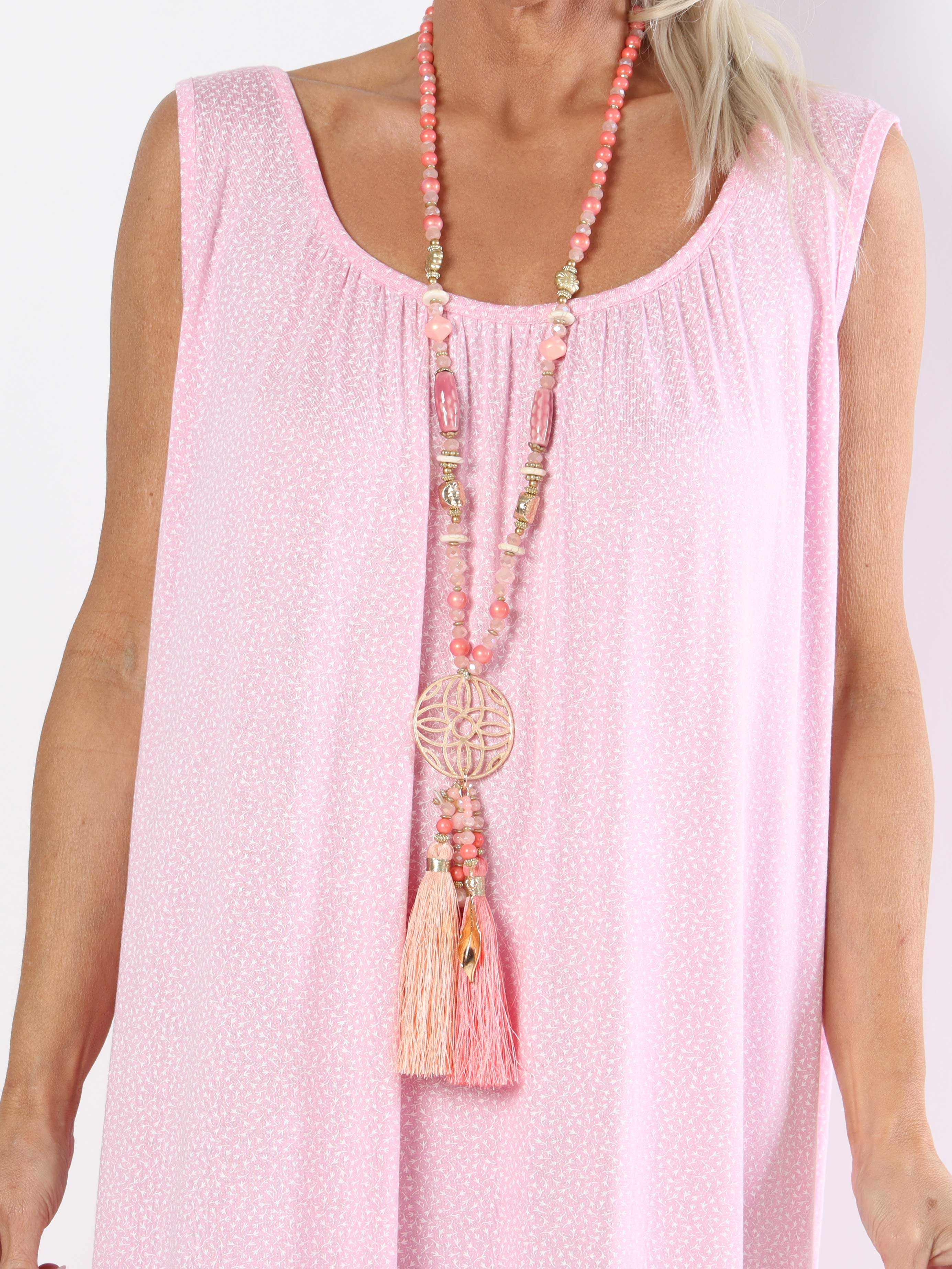 Miracle Flower Sleeveless Dress - Plus size kjole i viskose med elastik